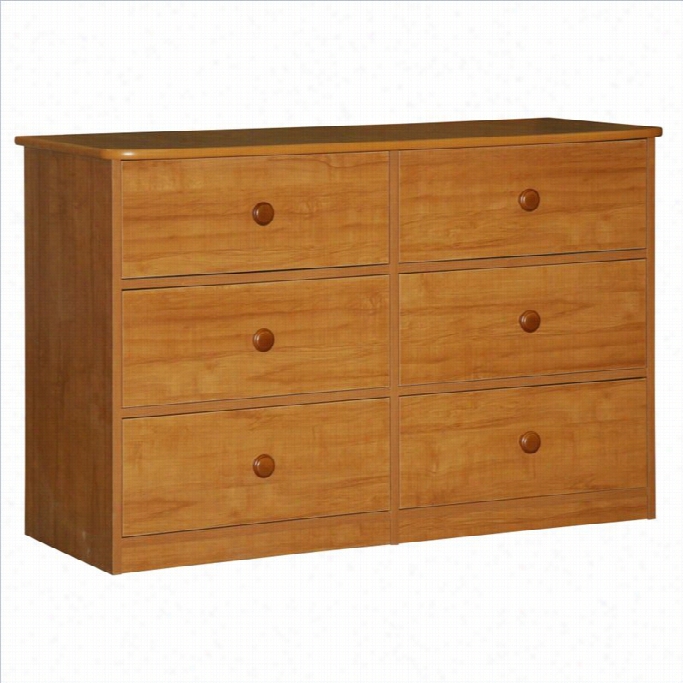 Berg Furniture 6 Drawer Dohble Dresser-platic- White