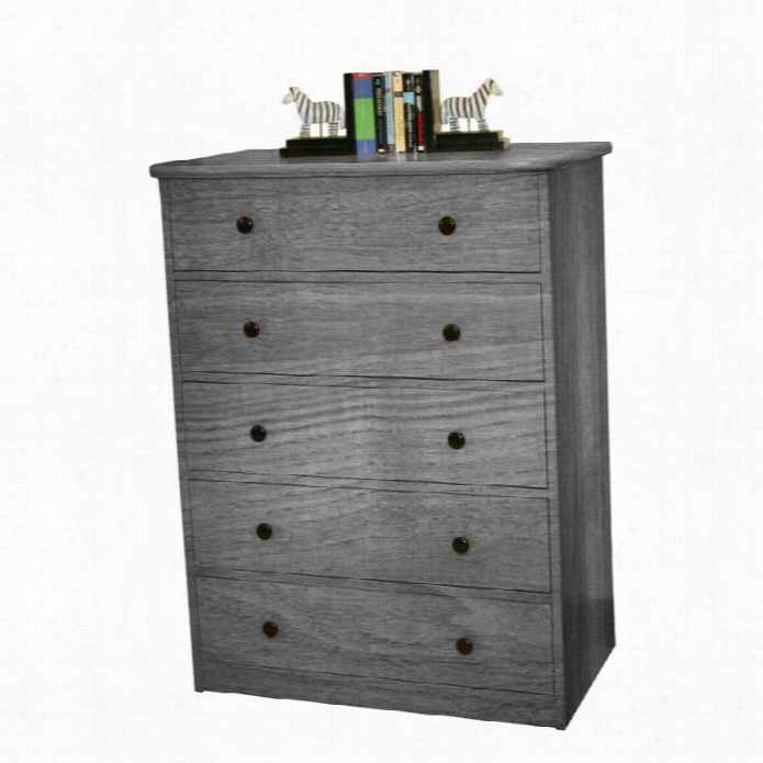 Berg Furniture Kids 5 Drawer Chest-pewter