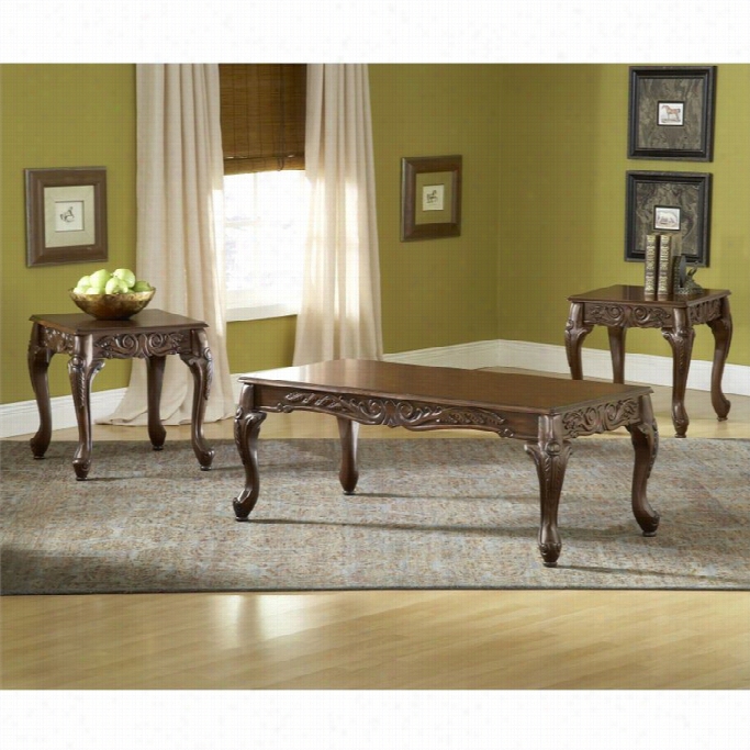 Bernards3 Piece Coffee Table Set In Brown