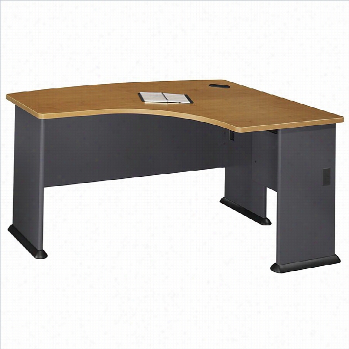 Bush Bbf Succession A 60w X 4d Rh L-bow Desk In Natural Cherry