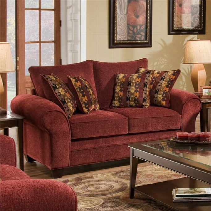 Chelsea Clealake Polyester Loveseat In Burgundy