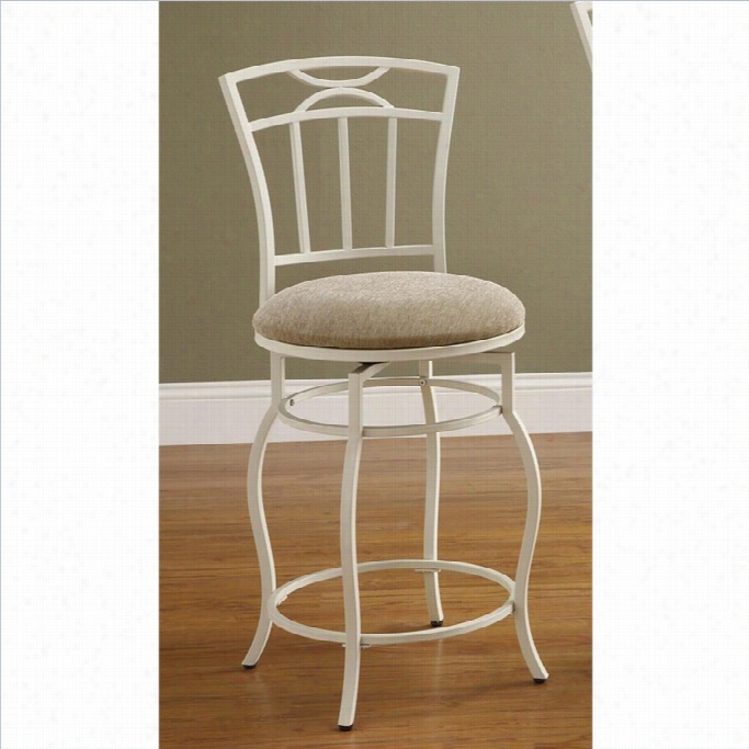 Coaster 24 Metal Bar Stool With Upholsteeed Seat In White