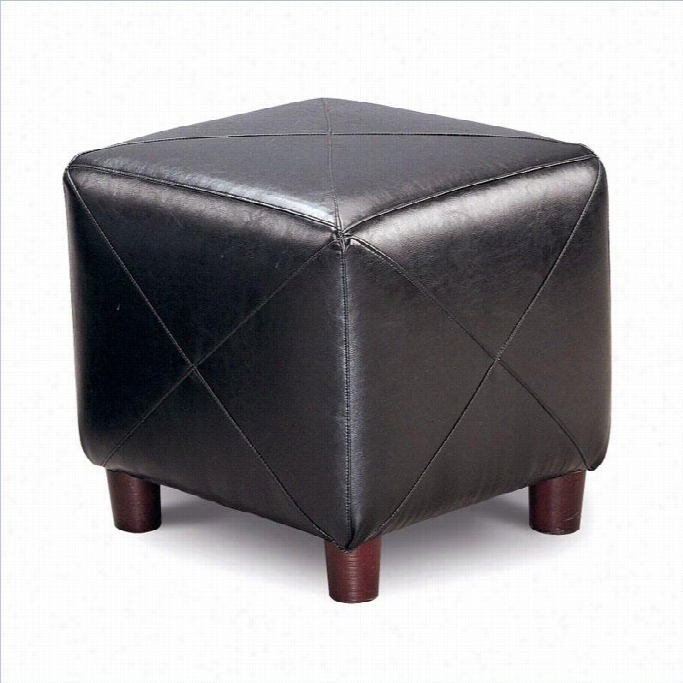 Coaster Contwmporary Manufactured Cloth Cube Ottoman In Black