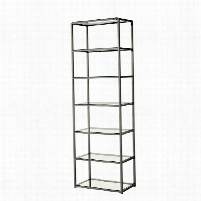 Coaster Contemporary Metal And Glass Bookshelf In Negro
