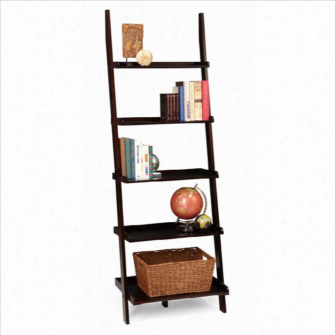 Convenience Concepts American Heritage Ladder Bookshelf In Espresso