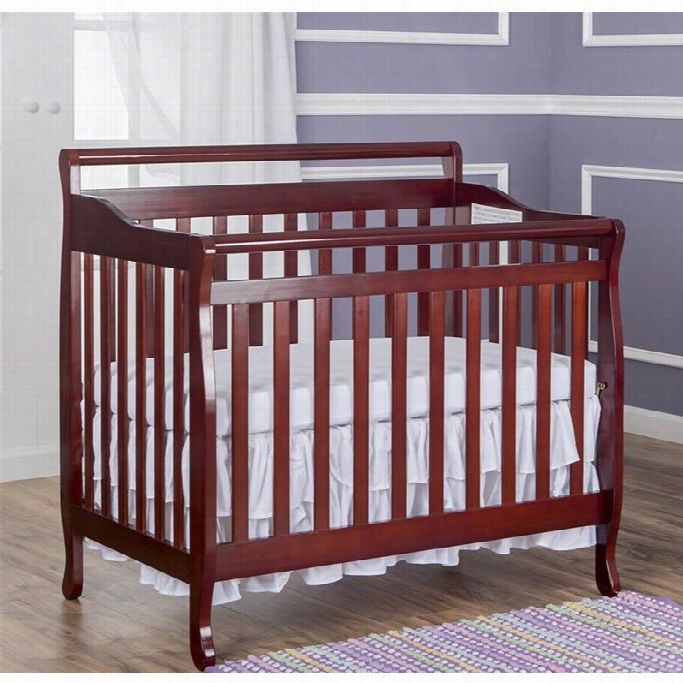 Dream On Me 4- In-1 Mini Convertible Crib In Cherry