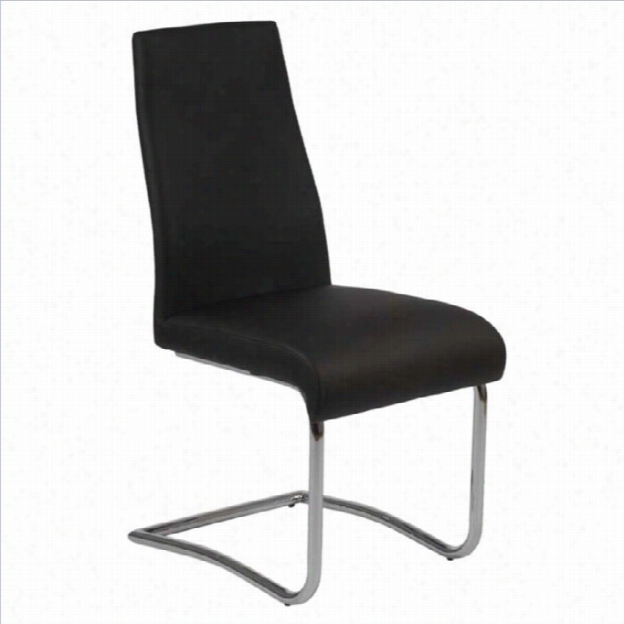 Eurostyle Rooney Low Back Dining Chair In Black/chrome