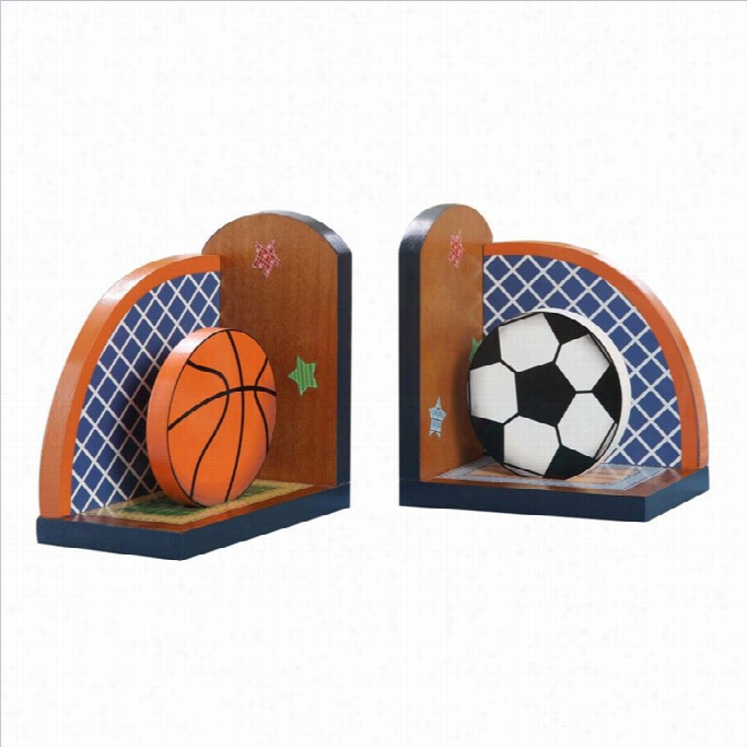 Fantas Y Fields Hand Carfed Little Sports Fan Set Of Bookends