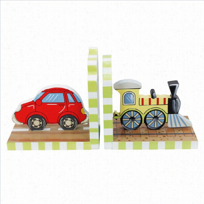 Fantasy Fields Hand Acrfed Transportation Set Of Bookends