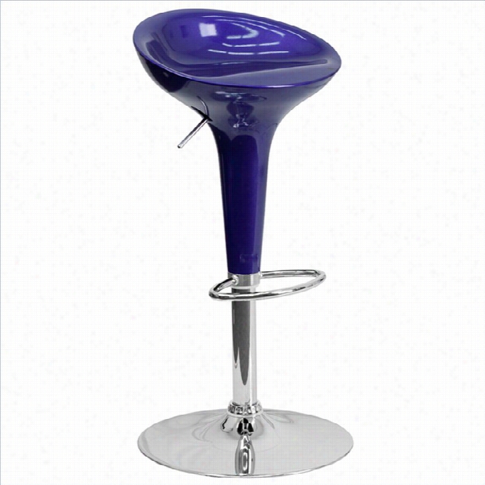 Flash Furniture Adjustable Bar Stool In Glossy Blue