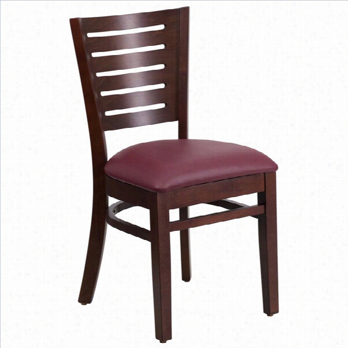 Fllash Furniture Darby Series Upholstered Restaurant Dining Chair In Walnut Ad Burgundy