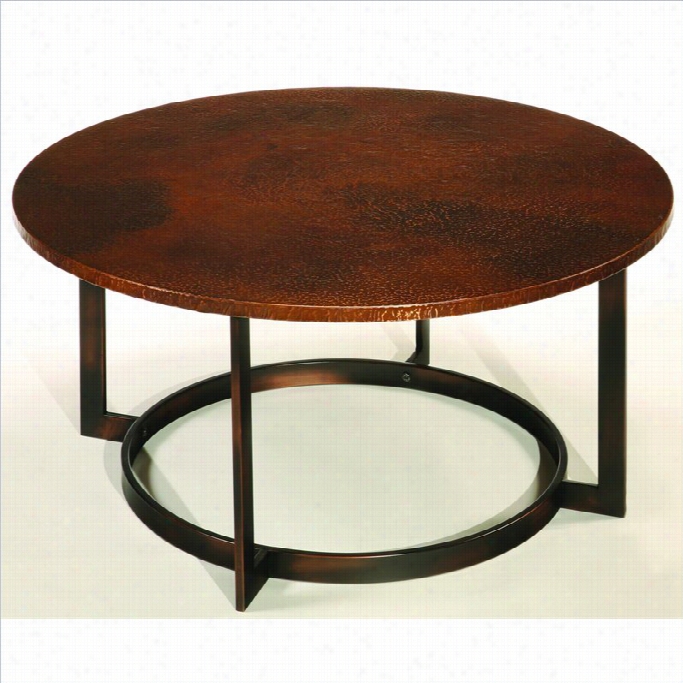 Hammary Nueva Round Cocktail Table In Copper