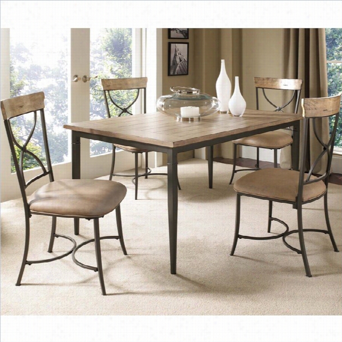 Hillsdael Charlest On 5 Piece Rectangular Dining Set With X Back Chairs