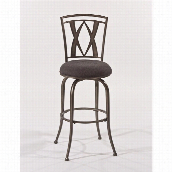 Hillsdale Crossgate 43 Swivel Bar Stool In Black Pewter