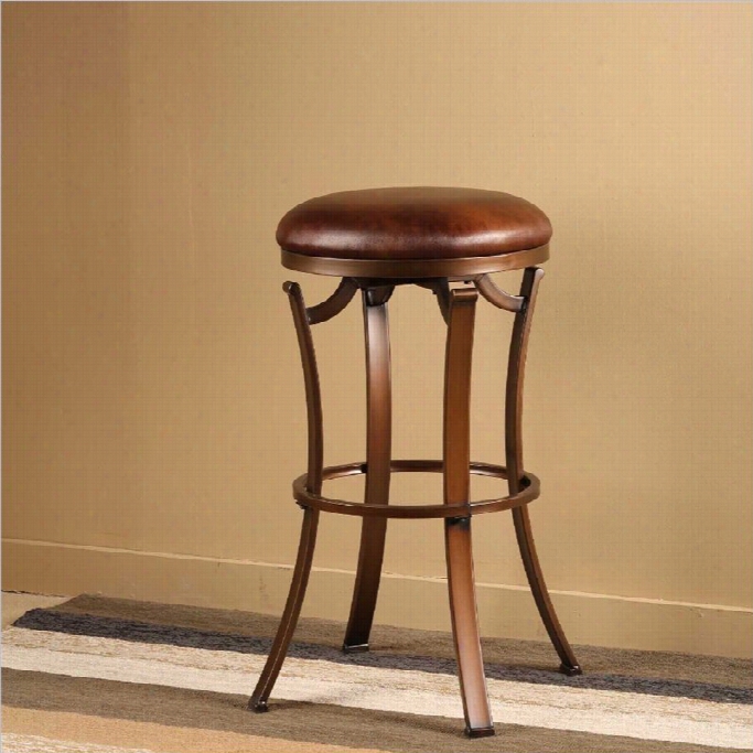 Hills Dale Kelford 26 Backless Swivel Counter Stool In Antique Bronze