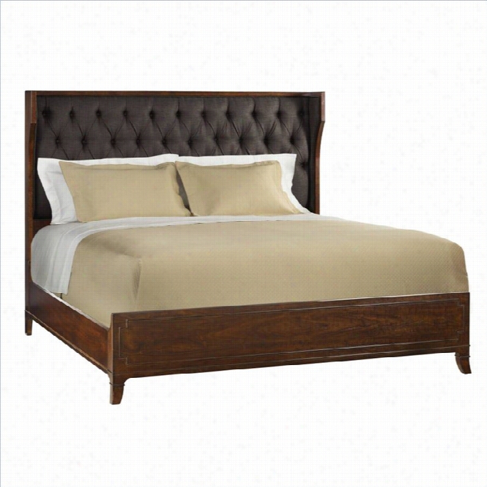 Hooker Furniture Palisade Upholstered Shelter Bed In Walnut And Carbon-queen