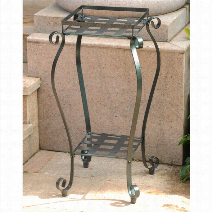 International Caravan Mandalay 2 Tier Plant Stand In Vertigris