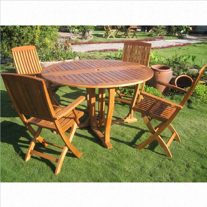 Interrnational Caravan Marbella 5 Piece Wood Patio Dining Set