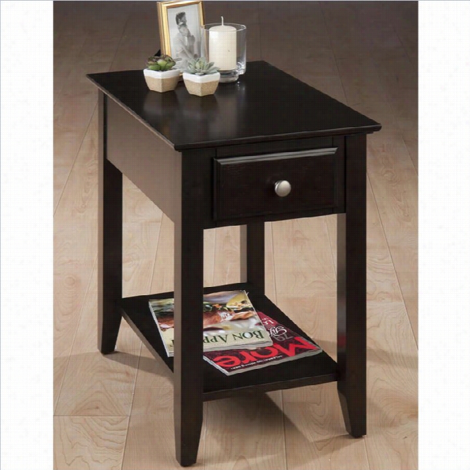 Jofran Chairside Table In Espresso Finish