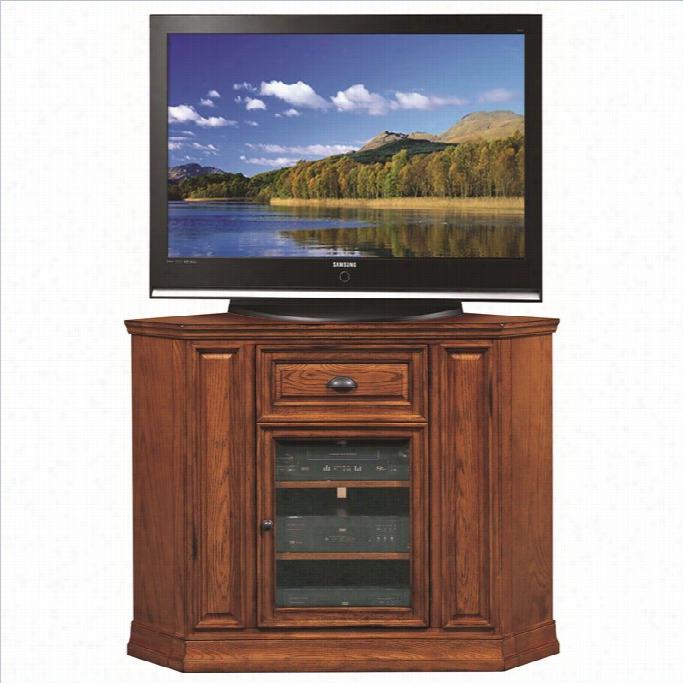 Leick Furnigure Boilder Creek 46 Corner Tv Stand In Medium Oak