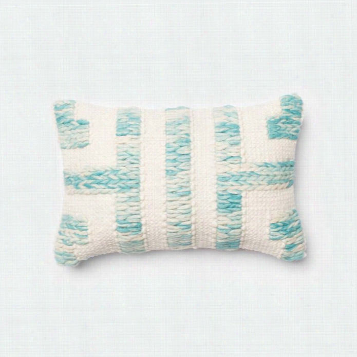 Loloi 1'1 X 1'9 Wool Poly Pillow In Blue  And Ivory