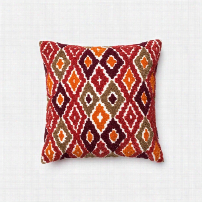 Loloi 1'6 X 1'6 Cotton Poly Pillow In Re D And Orange