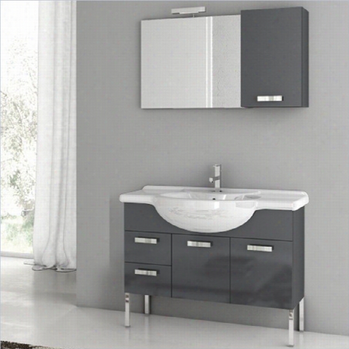 Nameek's Phinex 40 Standing Bathroom Vanity Set In Glossy Antthracite