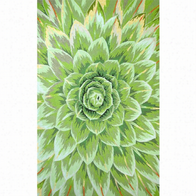 Nulloom 5' X 8' Hand Hooked Floral Rug In Green