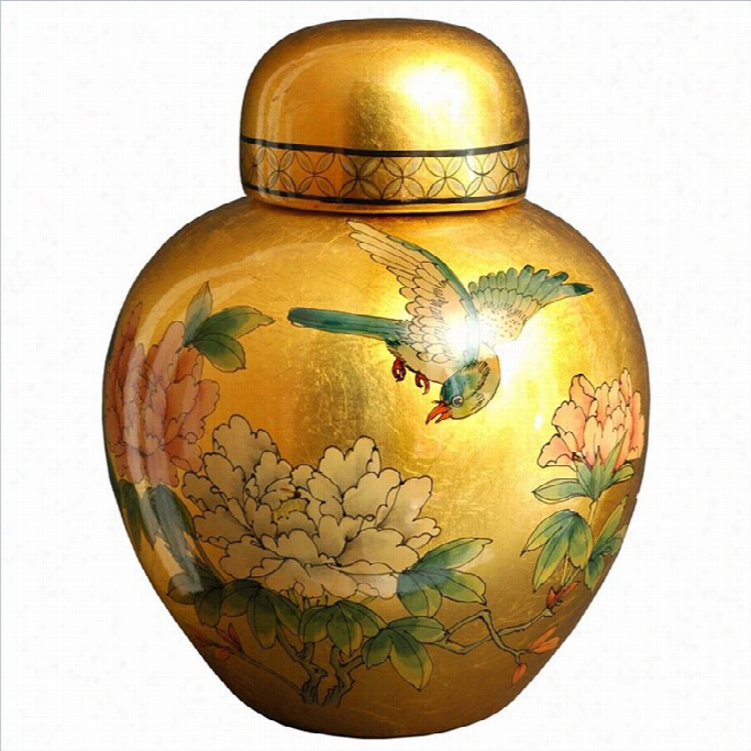 Oriental Furniture 13 Ginger Jar In Gold