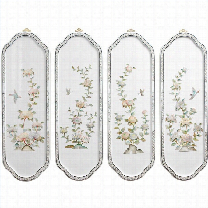 Oriental Furniture Birds And Flowers Cuvred Wall Plaques