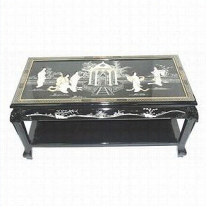 Oriental Furniture Varnish  Coffee Table In Black