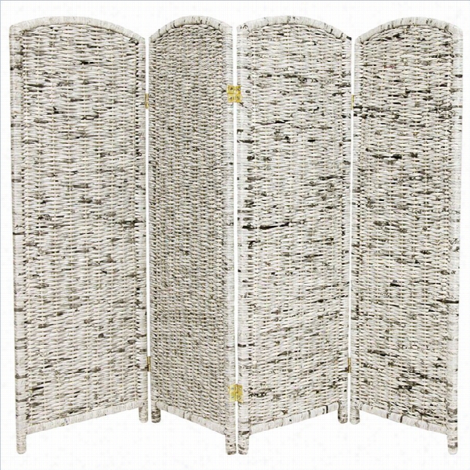 Orietal Recycled Newspaperr  4 Panel Room Ddivider