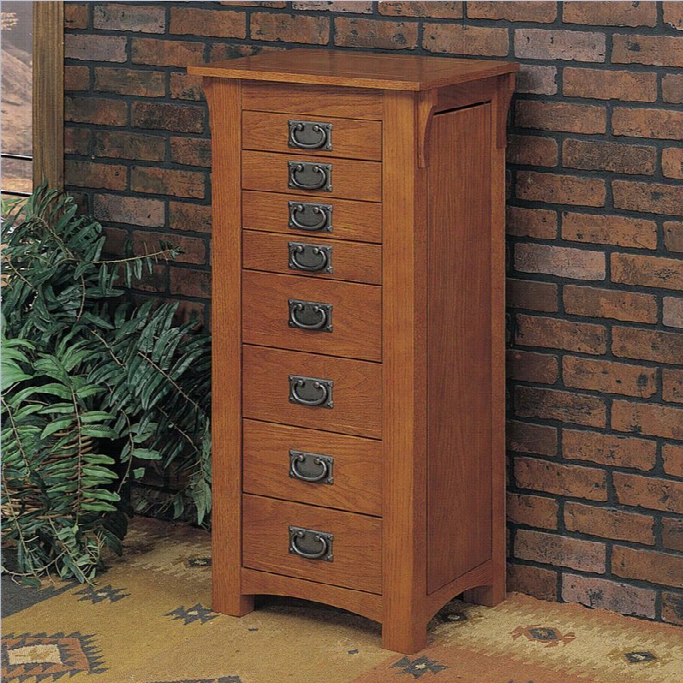 Powell Furniture Misson Oak Jewelry Armoire