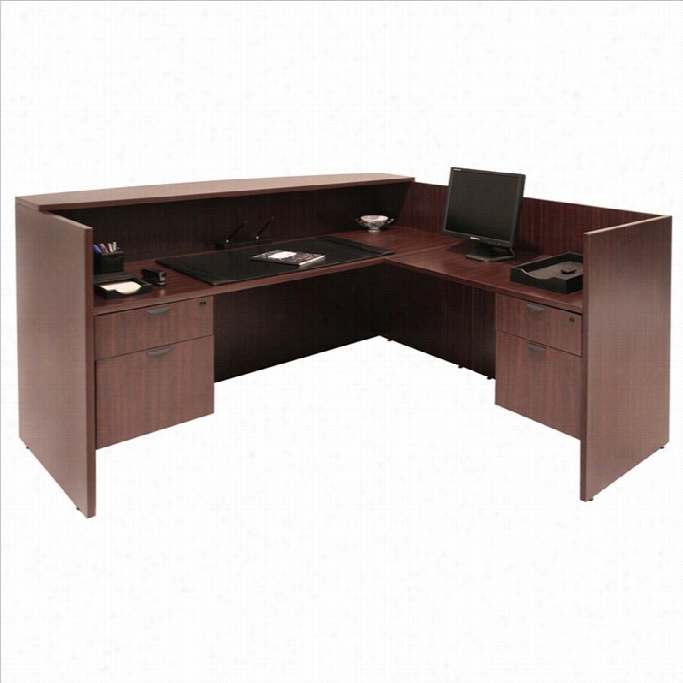 Regency Bequest L--shaped Receptin Desk In Mahogany