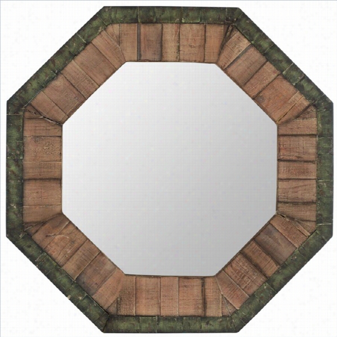 Safavie Oscar Fir Wood Mirror In Antique Brown