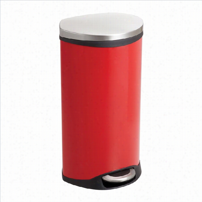 Safco Step-on Receptacle-  7.5 Gallon In Red