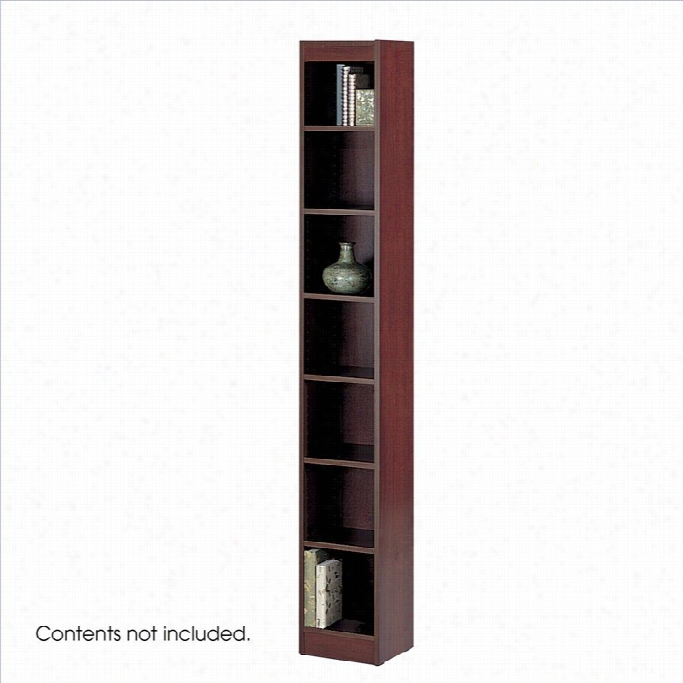 Safco Workspa Ce Seven Shelf 12w X 84h Baby Bookcase In Mahogany