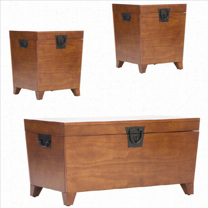 Southern Enterprise Dorset 3 Piece Trunk Table Collection In Oa K