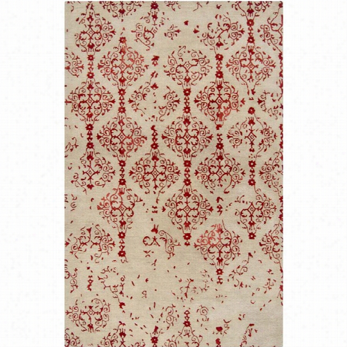 Surya Banshee 5' X 8' Hand Tufted Wool Rug In Red