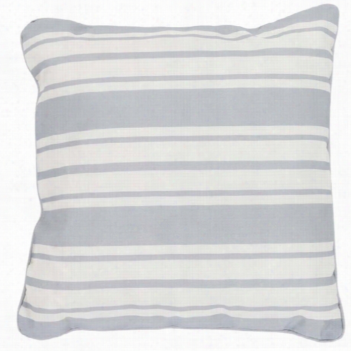 Surya Nautical Stroke  Poly Fill 20 Square Pillow In Gray