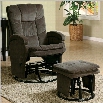 Coaster Recliners with Ottomans Reclining Glider in Chocolate Chenille