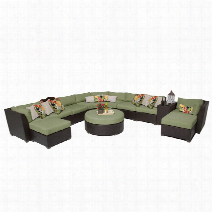 Tkc Brabados 11 Ppiece Outdoor Wikcer Sofa Set In Cilantro