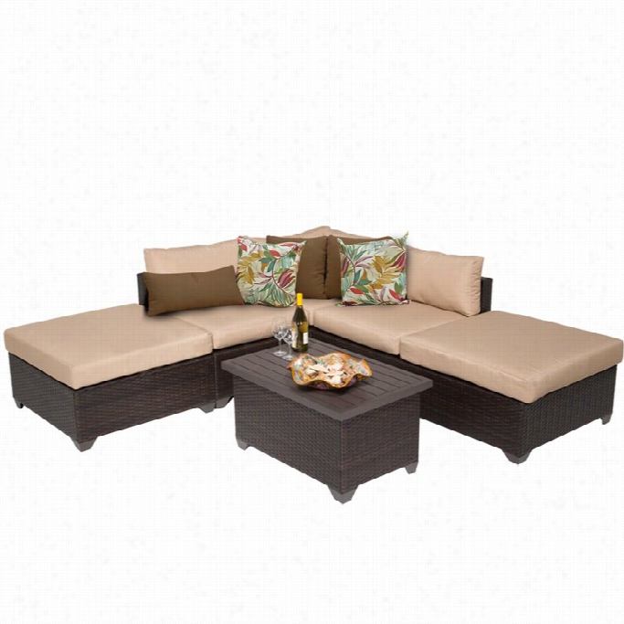 Tkc Belle 6 Piece Outdoor Wickerr Sofa Set In Wheat