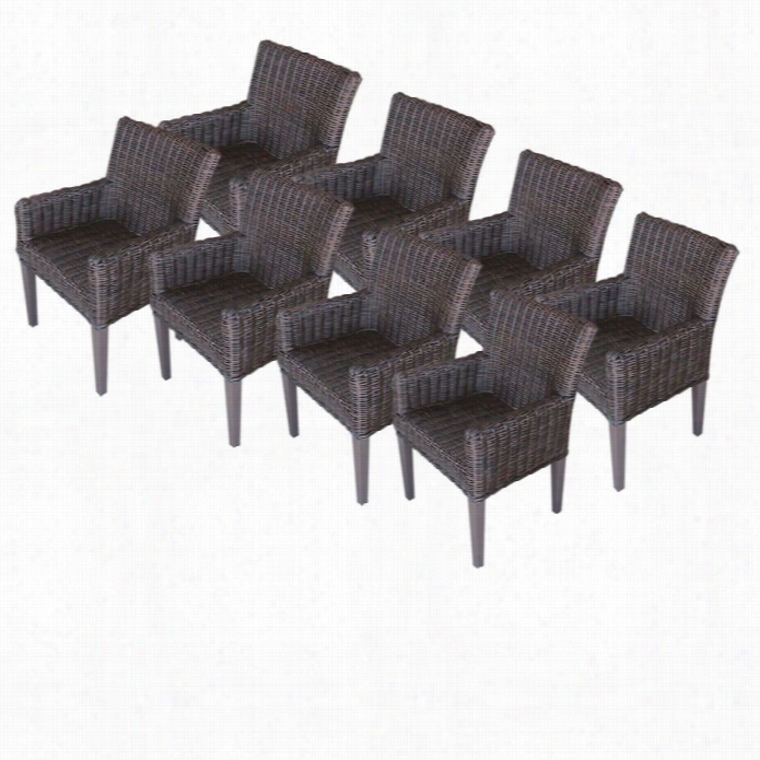 Tkc Venice Wicker Patio Ar Dining Chairs I Ne Spresso (set Of 8)