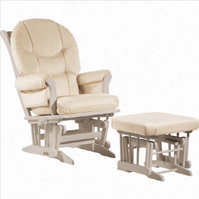 Ultramotion By Duailier Sleigh Gliderreclinermultiposition And Ottoman Set In Light Beige