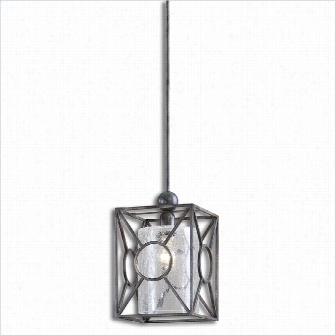 Uttermost  Arbela 1 Lightmini Pendant In Black And Silver