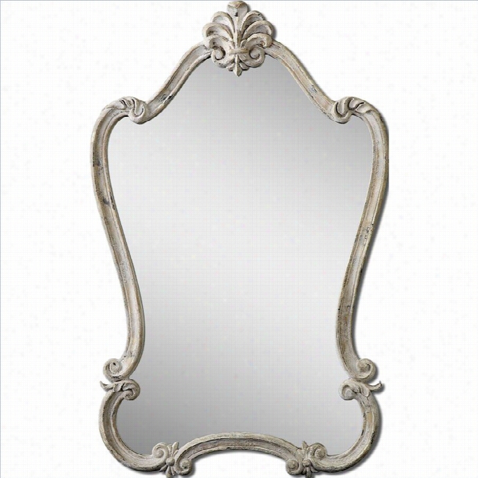 Uttermost Wlton Hall Mirror In Disrtessed Antique White
