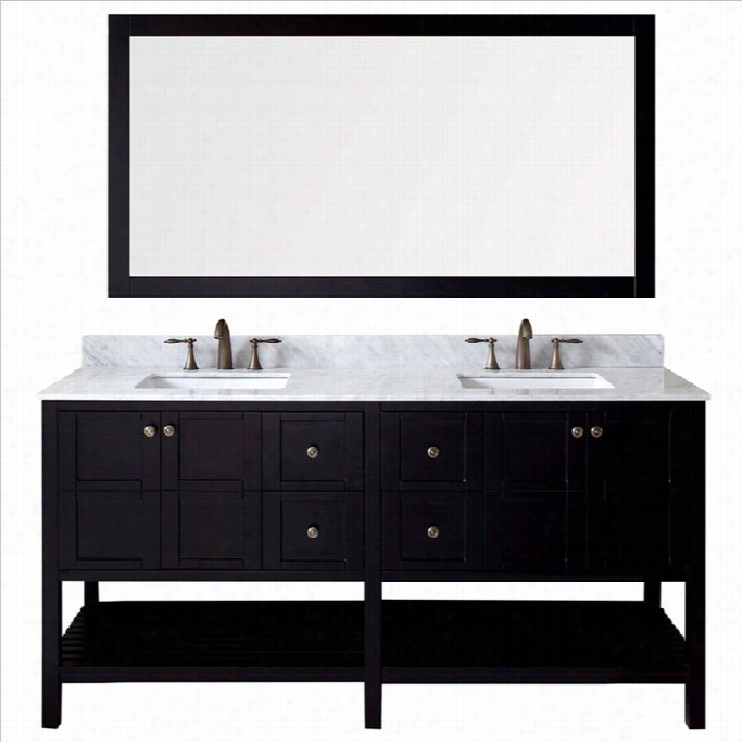 Virtu Usa Winterfekl 72 Marbe Double Bathroom Vanity Set In Espressso