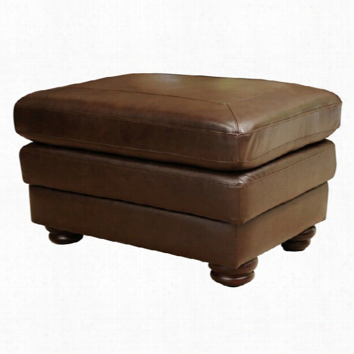 Abyson Living Bronston Leather Ottoman In Brown