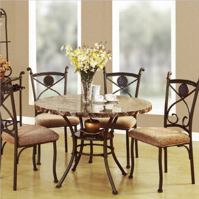 Acmee Furniture Kleef 5 Piece Dining Set In Brown